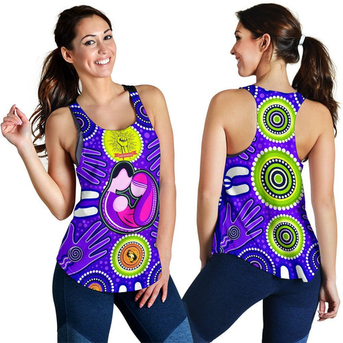 Racerback Tanks - Aboriginal Family With Dot Painting art - Vibe Hoodie