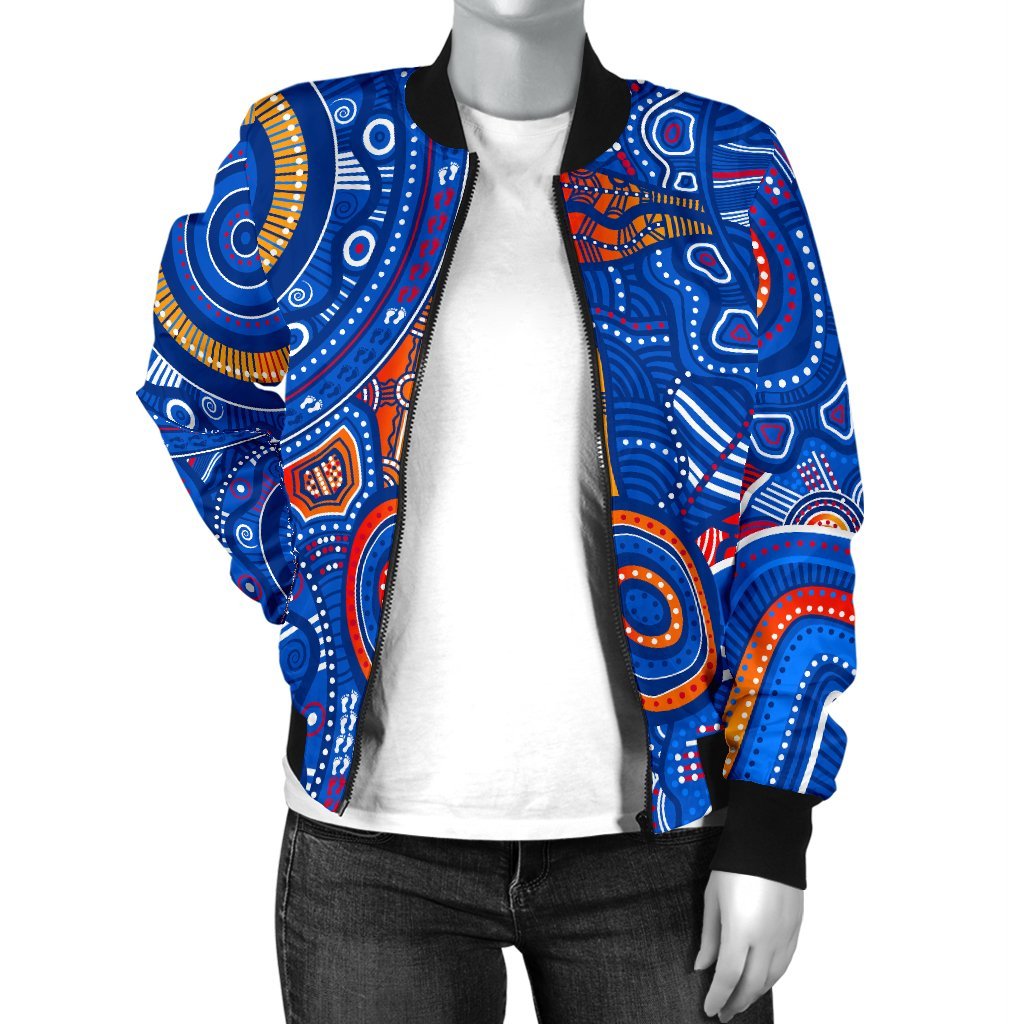 aboriginal-womens-bomber-jacket-indigenous-footprint-patterns-blue-color