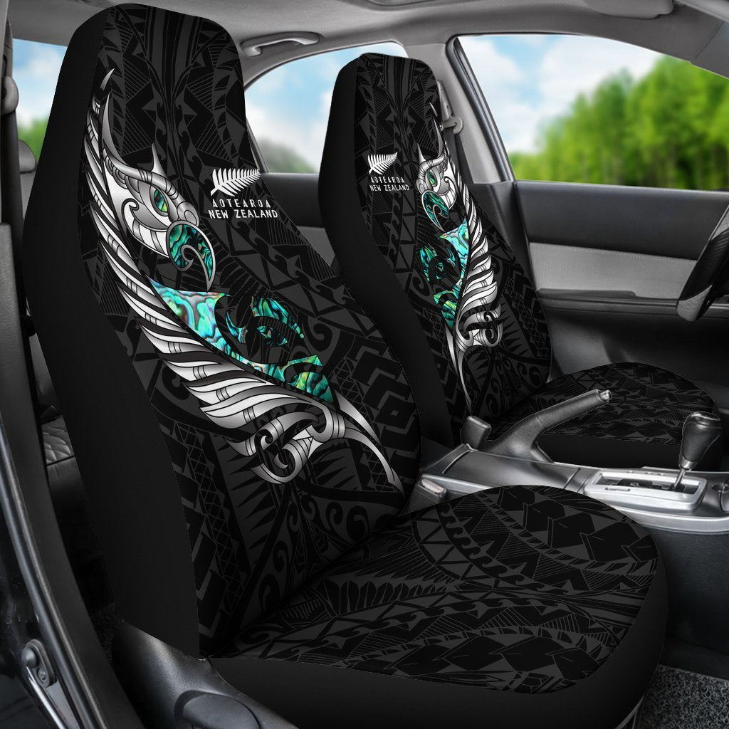 new-zealand-car-seat-cover-manaia-paua-fern-wing-white