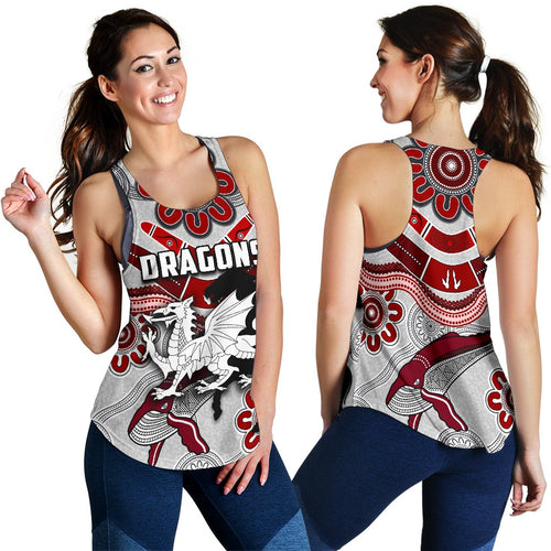 Dragons Women Racerback Tank St. George Indigenous White - Vibe Hoodie