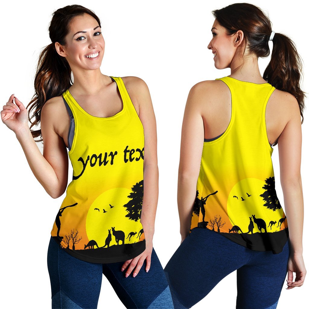 (Custom text) Racerback Tanks - Sunset Australia View - Vibe Hoodie