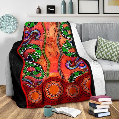 aboriginal-premium-blanket-aussie-indigenous-patterns-orange