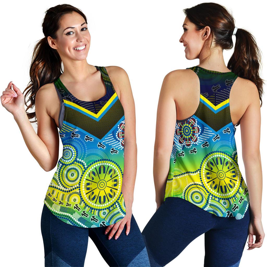Aboriginal Racerback Tank - Dot Painting Indigenous Circle Patterns - Women - Vibe Hoodie