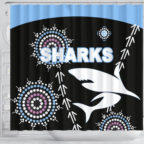 cronulla-shower-curtain-sharks-simple-indigenous-black