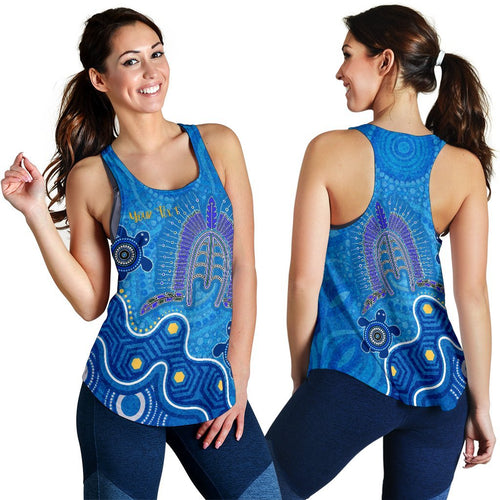 Torres Strait Personalised Women's Racerback Tank - Dhari And Turtle - Vibe Hoodie