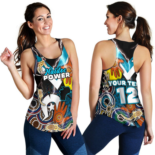 (Custom Personalised) Power Naidoc Week Women's Racerback Tank Adelaide Special Version - Custom Text and Number - Vibe Hoodie