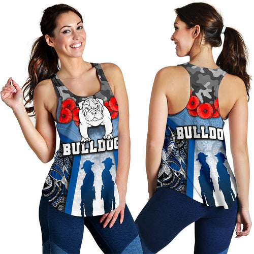 Australia Bulldogs Rugby Women's Racerback Tank Anzac Day Survival World - Vibe Hoodie