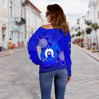 Torres Strait Islanders Women's Off Shoulder Sweater  - Torres Symbol With  Turtle - Vibe Hoodie