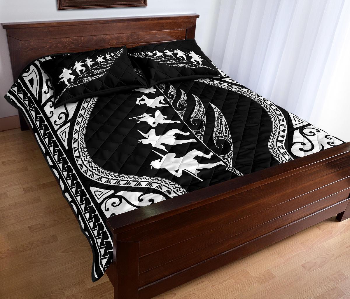 new-zealand-haka-fern-quilt-bed-set-black