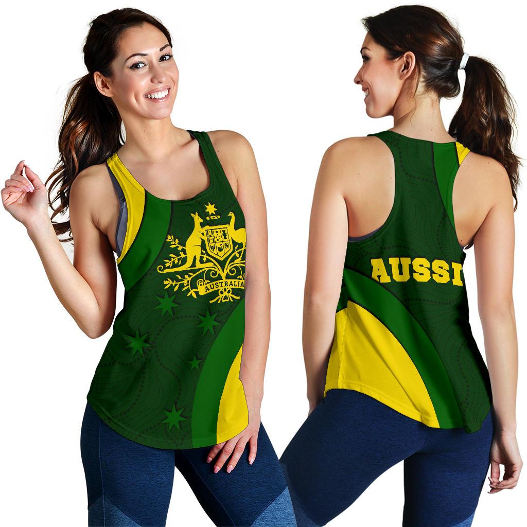 Racerback Tank - Australia Coat of Arms Tank Top National Colors - Women - Vibe Hoodie