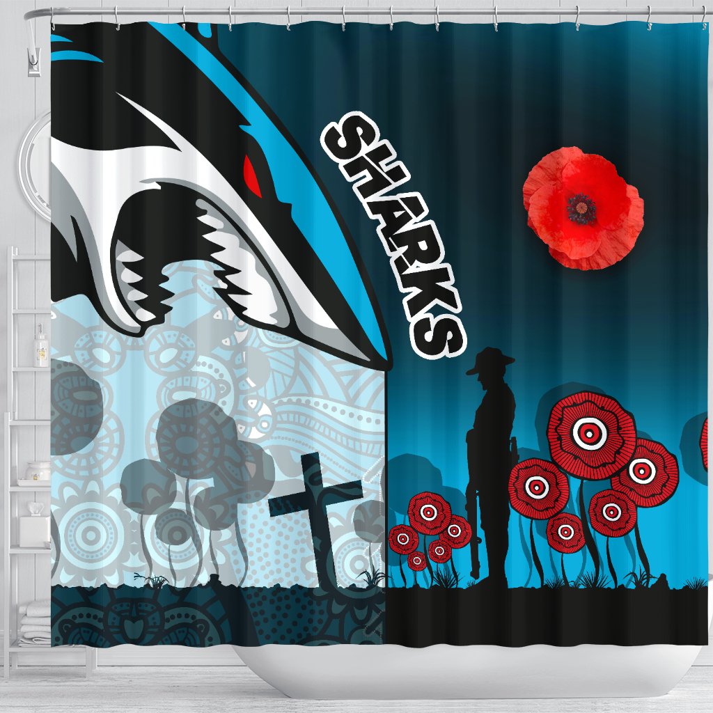 sharks-shower-curtain-cronulla-anzac-day