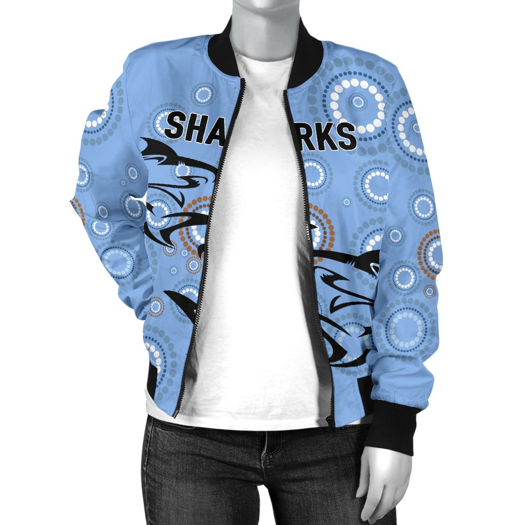 cronulla-womens-bomber-jacket-sharks-unique-indigenous