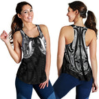Maori Ta Moko Women Racerback Tank New Zealand White - Vibe Hoodie
