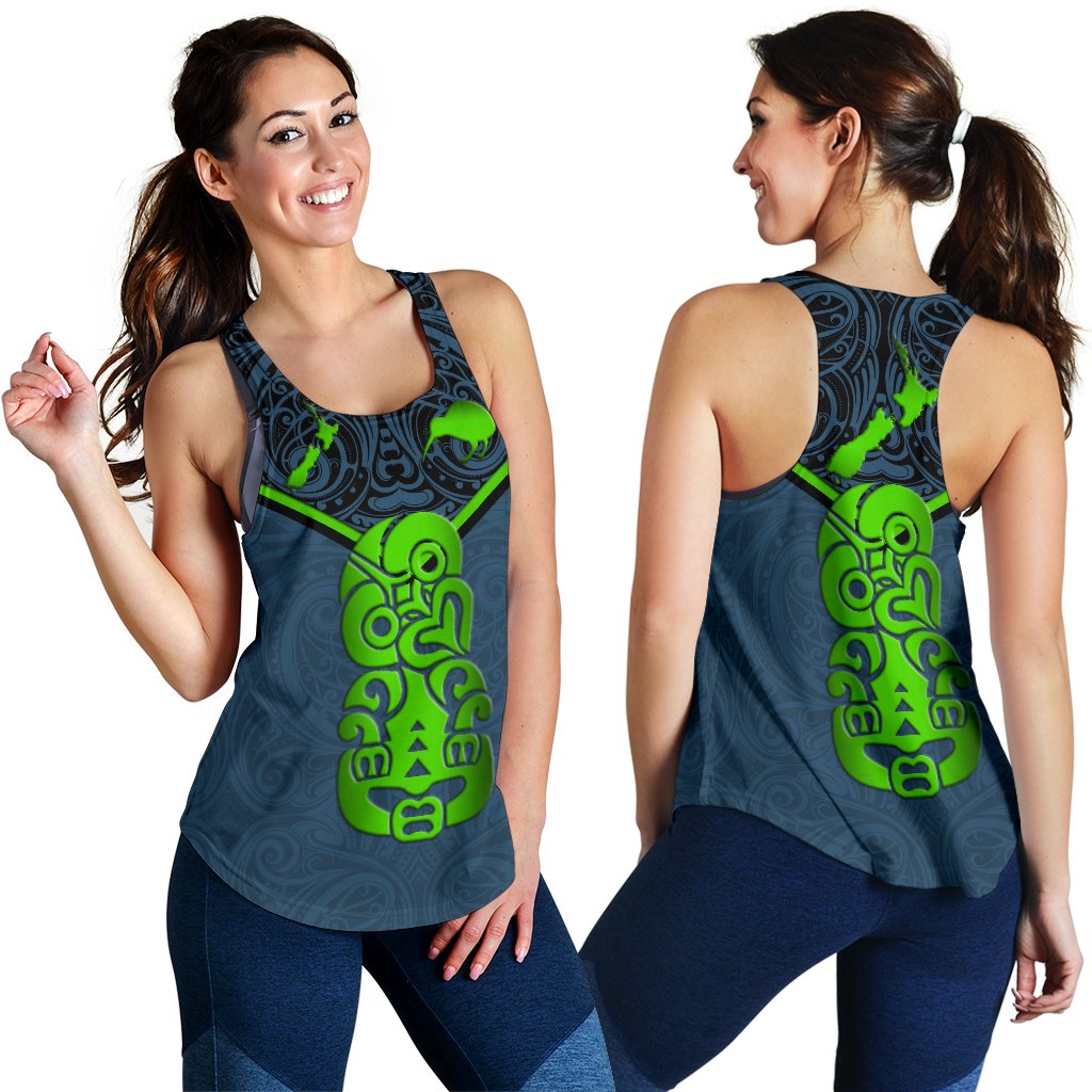 New Zealand Maori Rugby Women Racerback Tank Pride Version - Navy - Vibe Hoodie