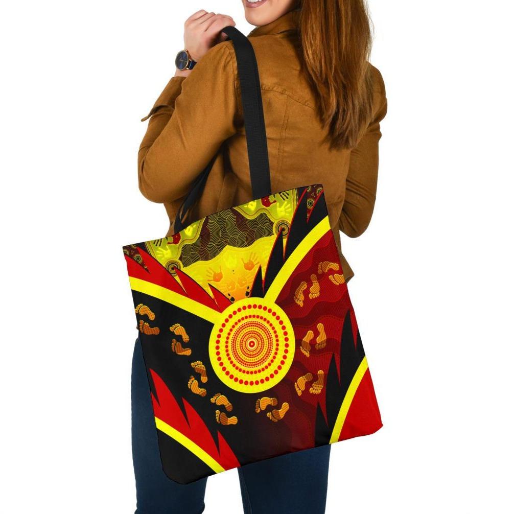 aboriginal-tote-bag-indigenous-flag-with-footprint-hand-art