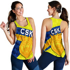 CSK Women Racerback Tank Cricket Sporty Style - Vibe Hoodie