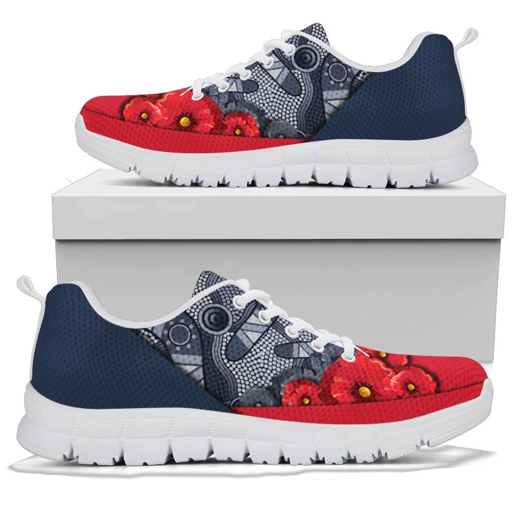 aboriginal-sneakers-anzac-day-poppy-flower-dot-painting