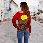 Aboriginal Off Shoulder Sweater - Australian Indigenous Koala - Vibe Hoodie