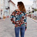 Canada Haida Pattern Off Shoulder Sweater - Vibe Hoodie