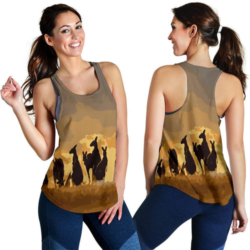 Racerback Tank - Kangaroo Top Tank Family Sunset Ver02 - Women - Vibe Hoodie