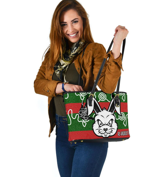 rabbitohs-indigenous-small-leather-tote-rabbit-head