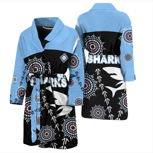 cronulla-mens-bath-robe-sharks-simple-indigenous-black