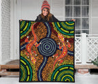 1st-australiapremium-quilt-aboriginal-two-lizards-dot-painting-circle