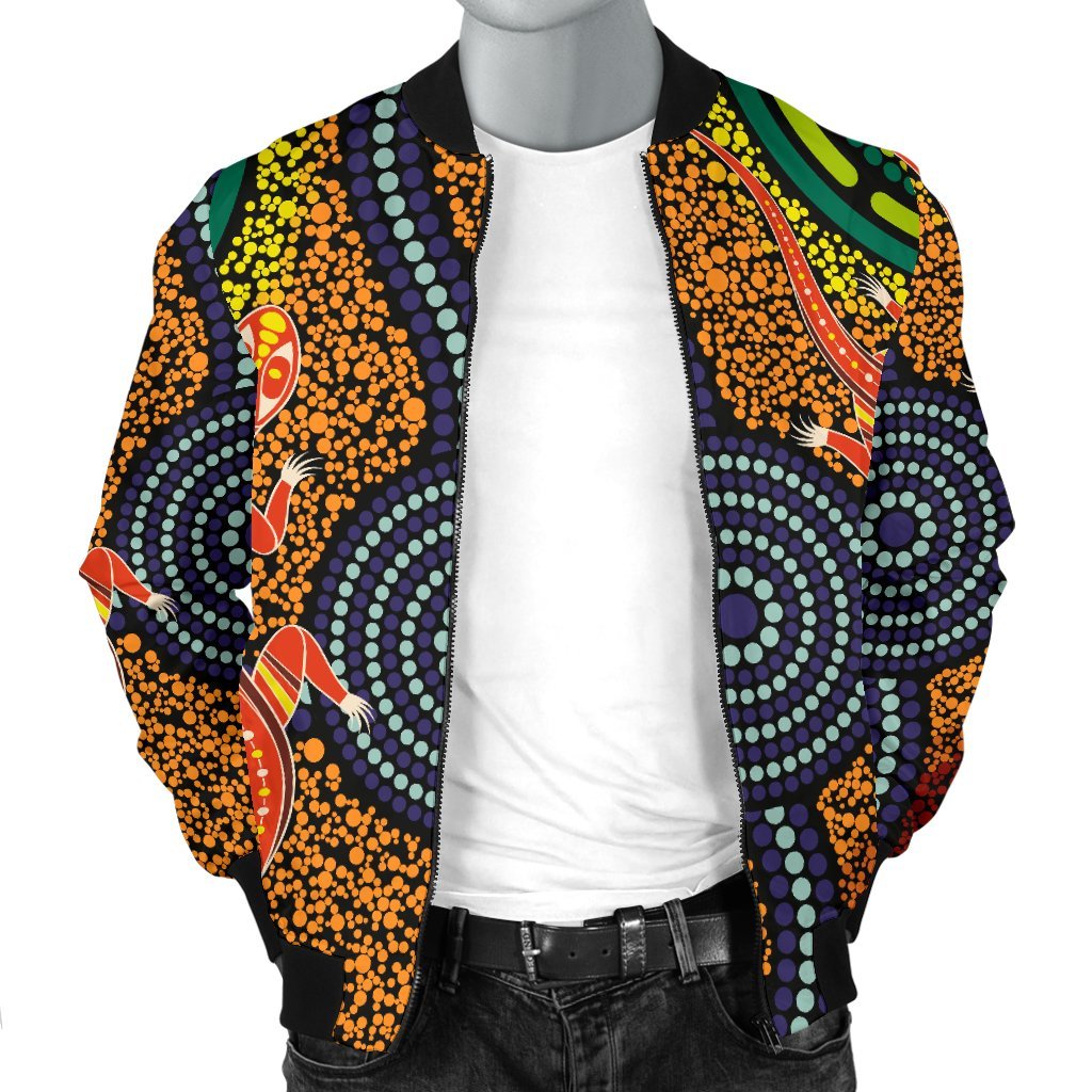 1st-australia-men-bomber-jacket-aboriginal-two-lizards-dot-painting-circle