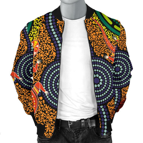 1st-australia-men-bomber-jacket-aboriginal-two-lizards-dot-painting-circle