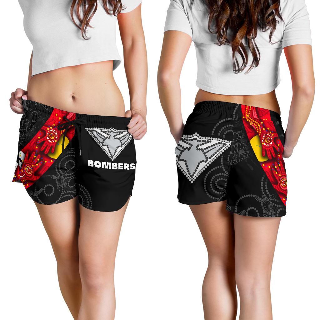 Bombers Naidoc Week All Over Print Women's Shorts Essendon Ingenious - Vibe Hoodie