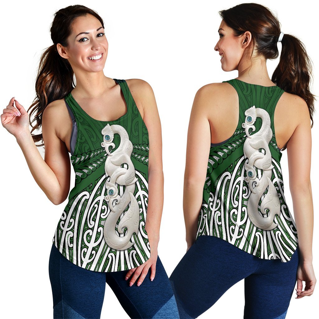 Maori Moko Tattoo Racerback Tank, Manaia Pounamu - Vibe Hoodie