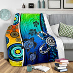 aboriginal-premium-blanket-indigenous-turtle-dot-painting-art