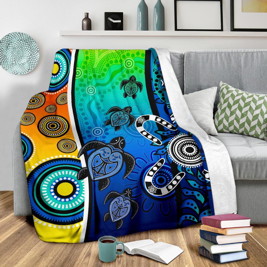 aboriginal-premium-blanket-indigenous-turtle-dot-painting-art