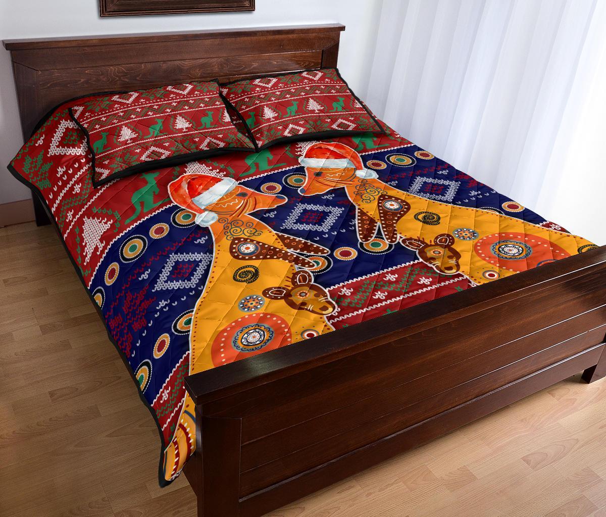 christmas-quilt-bed-set-mother-kangaroo-in-christmas