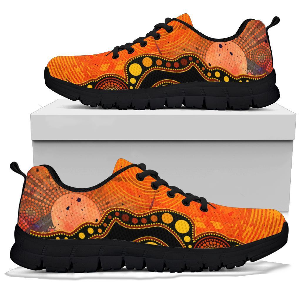 aboriginal-sneakers-australia-indigenous-flag-circle-dot-painting-art-golden