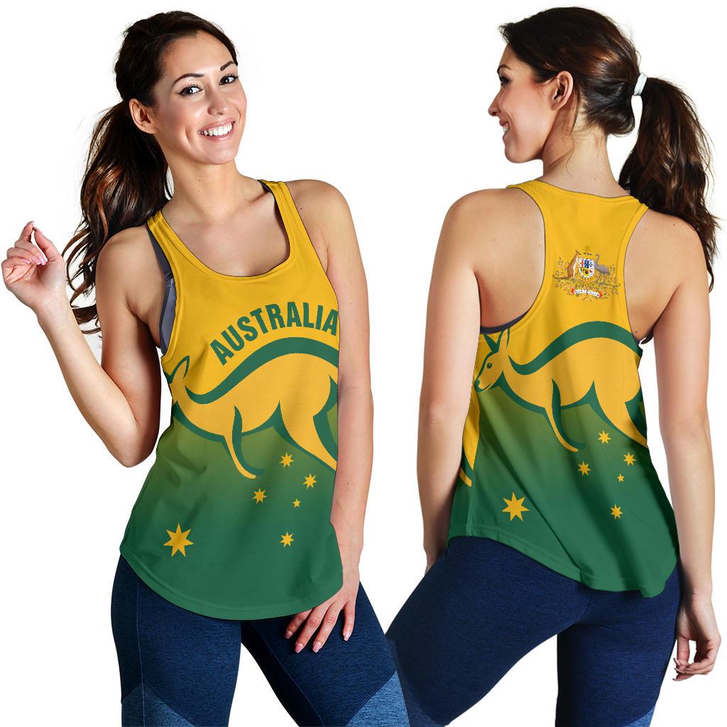 Racerback Tank - Kangaroo Top Tank Australia Coat Of Arms National Color Women - Vibe Hoodie