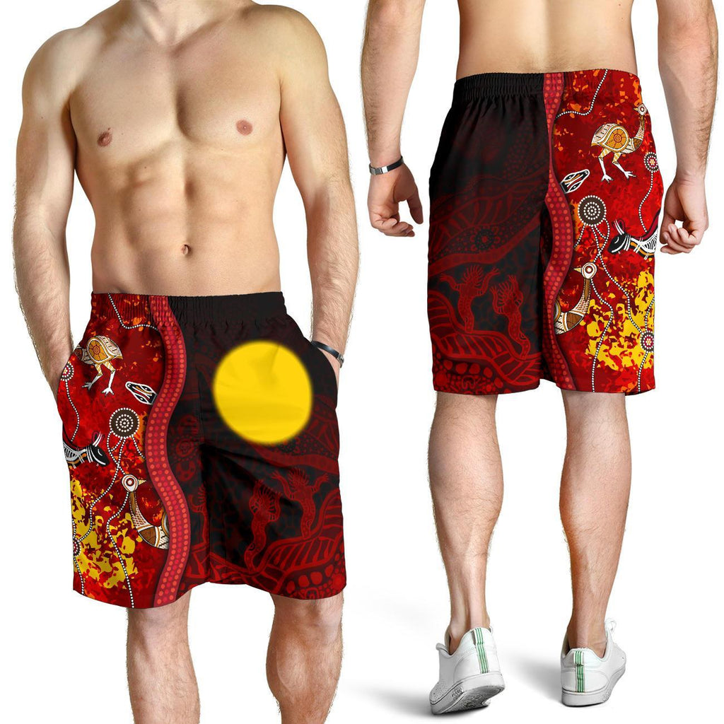 aboriginal-mens-shorts-red-indigenous-flag