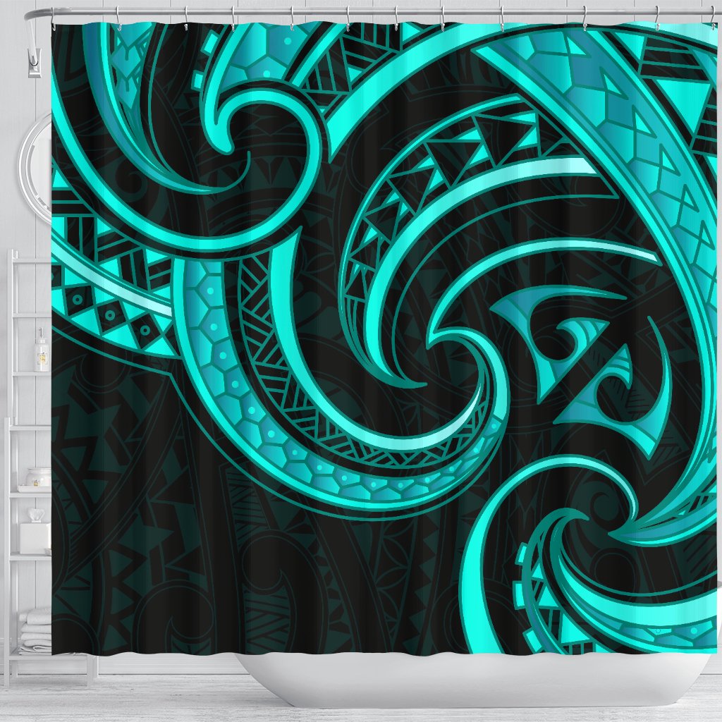new-zealand-maori-mangopare-shower-curtain-polynesian-turquoise