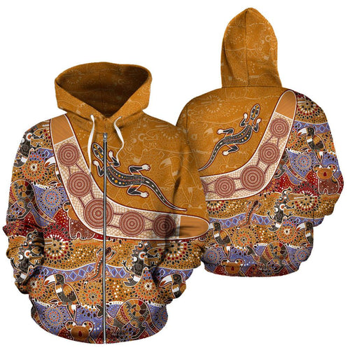 aboriginal-zip-up-hoodie-lizard-boomerang-patterns-kookaburra-crocodile