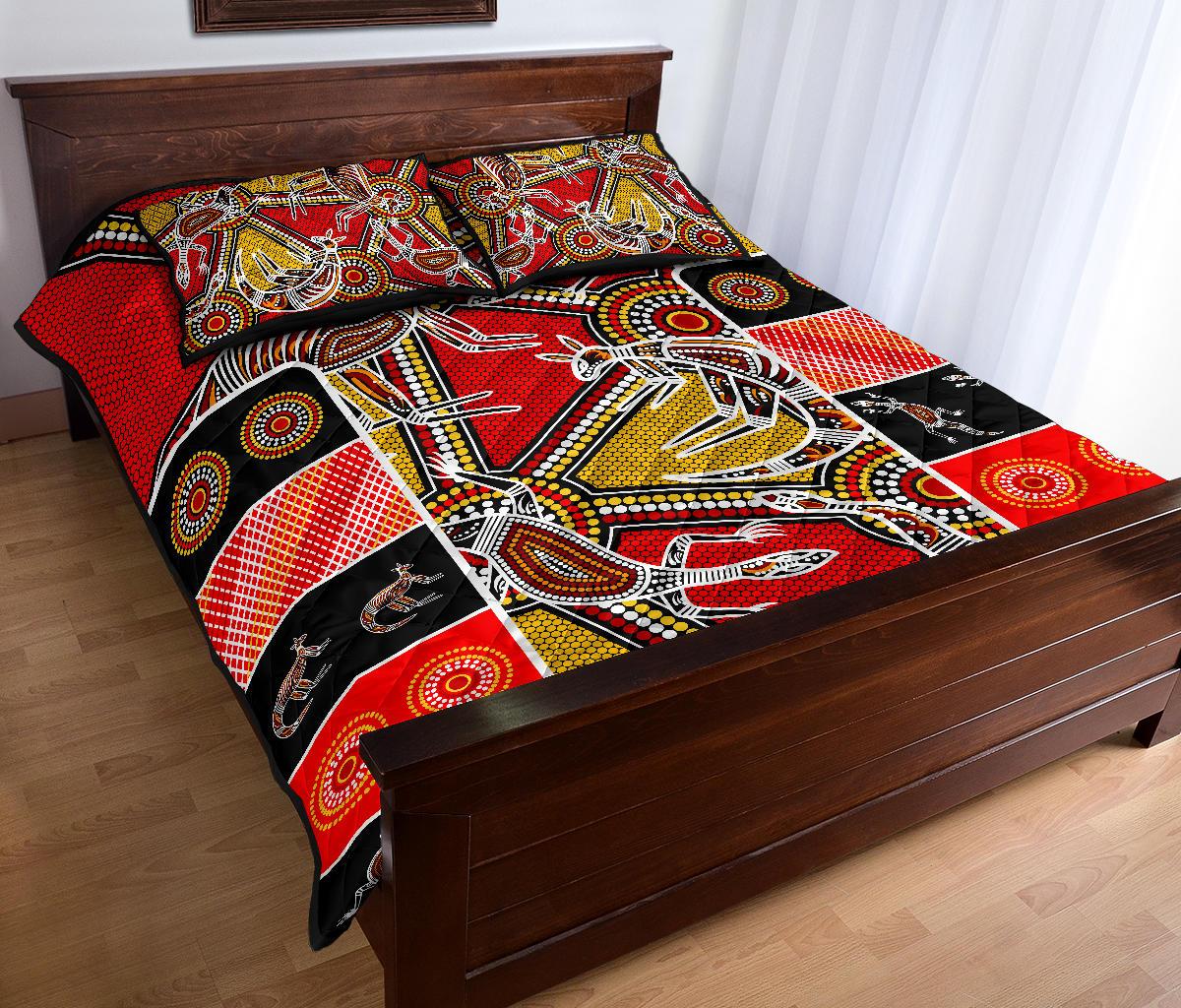 aboriginal-quilt-bed-set-kangaroo-dot-painting-patterns