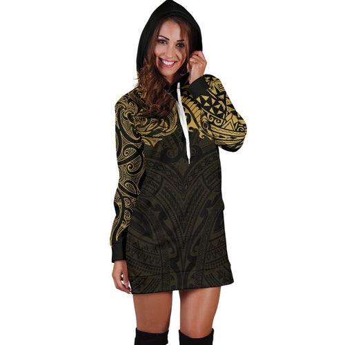 new-zealand-womens-hoodie-dress-maori-polynesian-tattoo-gold