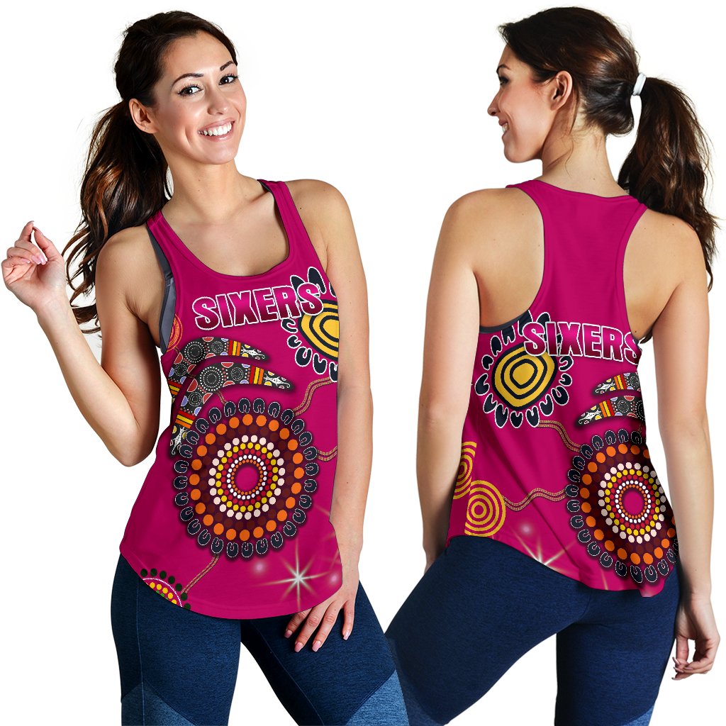Sydney Women's Racerback Tank Sixers Indigenous - Magenta - Vibe Hoodie