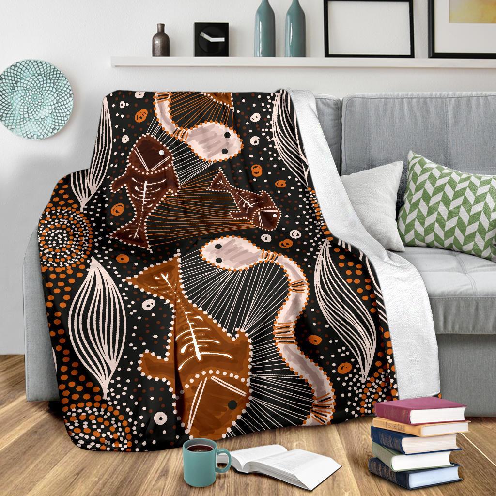 aboriginal-premium-blanket-indigenous-fish-and-snake