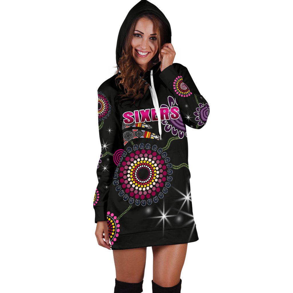 sydney-womens-hoodie-dress-sixers-indigenous-black
