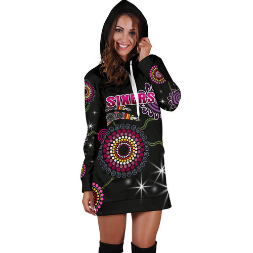 sydney-womens-hoodie-dress-sixers-indigenous-black