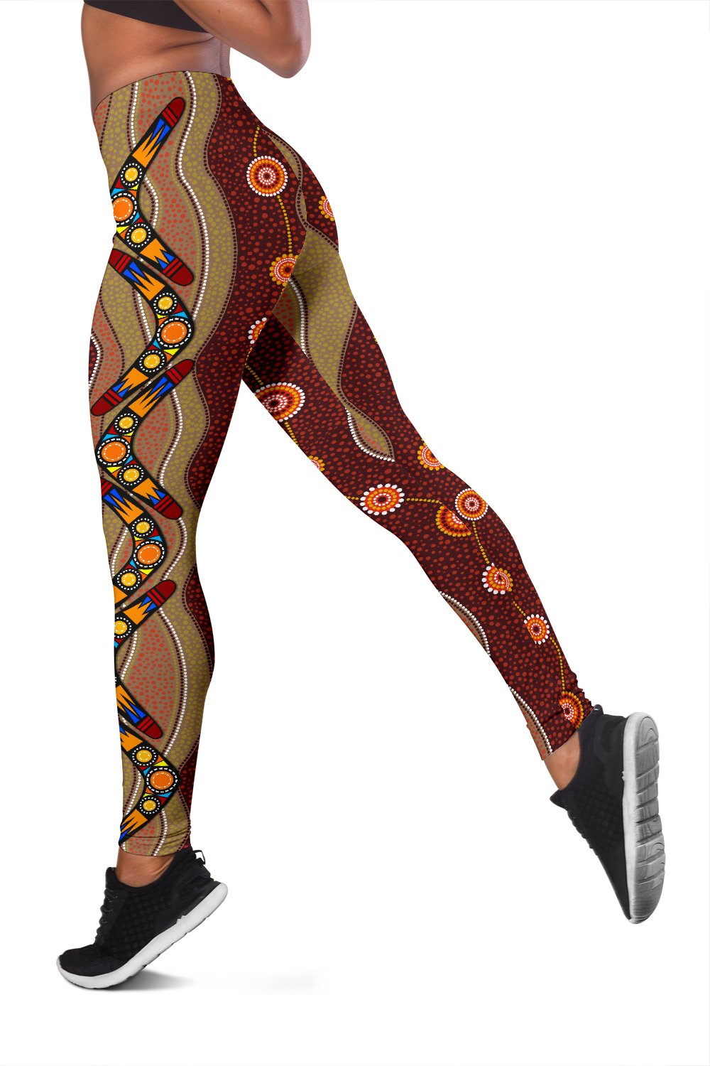 aboriginal-womens-leggings-boomerang-dot-painting-circle-patterns