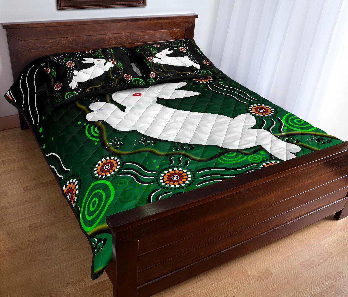 rabbitohs-quilt-bed-set-simple-indigenous