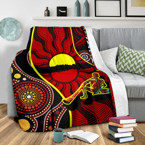 premium-blanket-australia-aboriginal-dots-with-didgeridoo