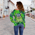 Canberra Women Off Shoulder Sweater Raiders Viking Indigenous - Vibe Hoodie