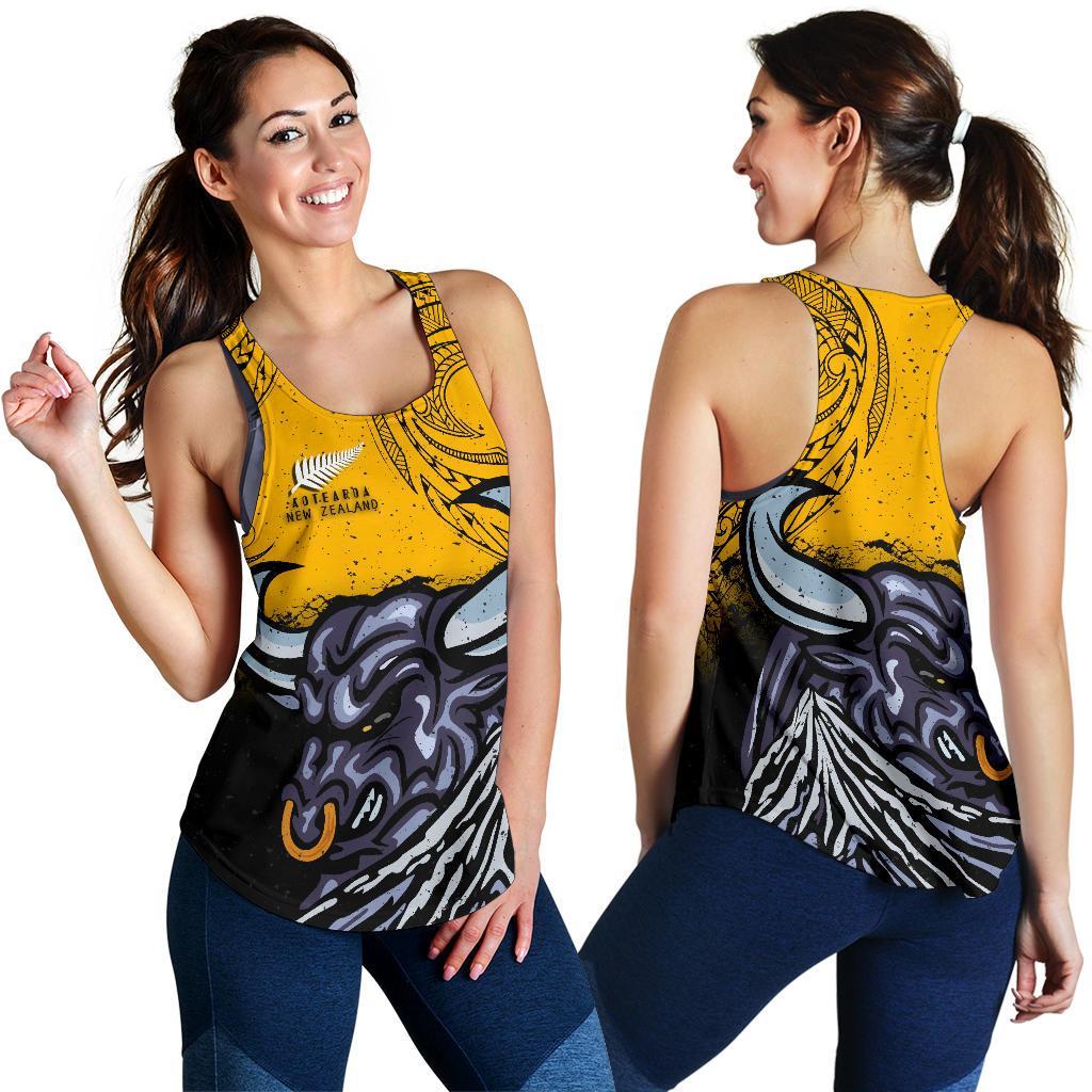 New Zealand Maori Women Racerback Tank Taranaki  Bull - Vibe Hoodie